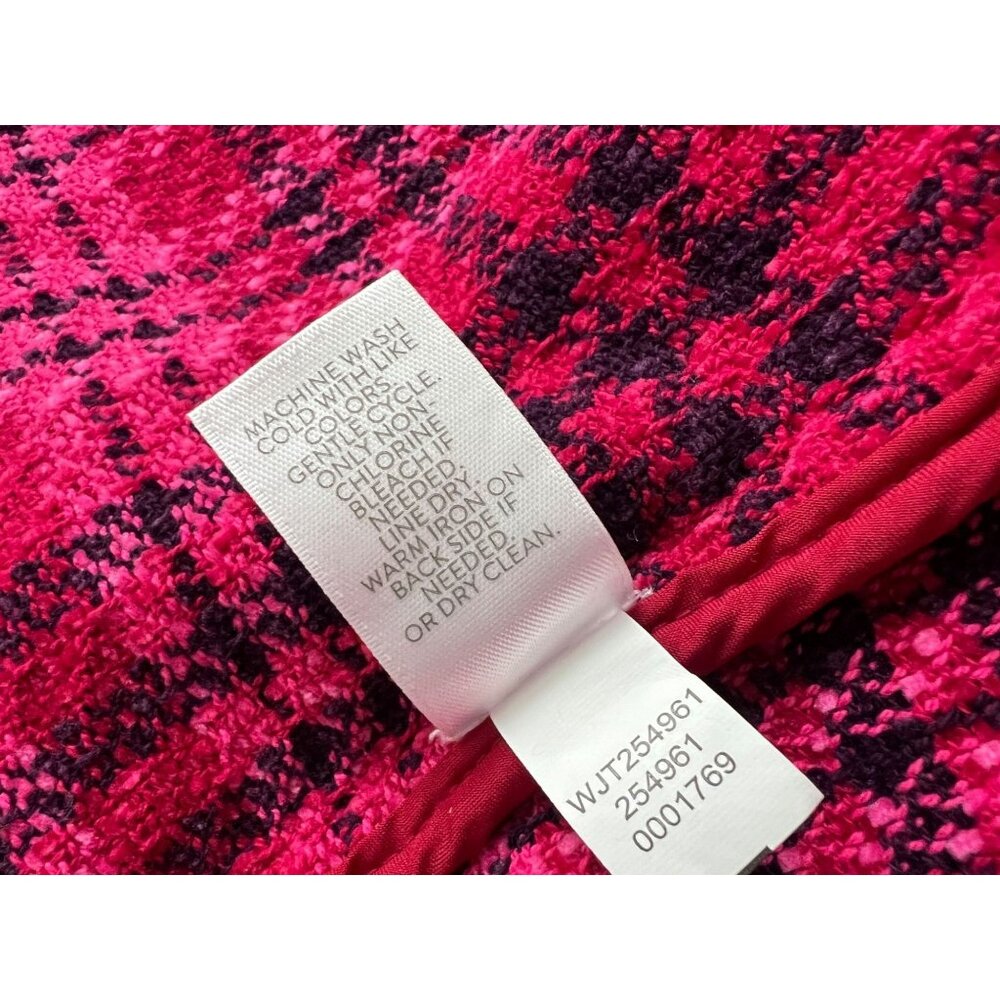J. Jill Chenille Plaid Blazer Jacket 2X  Cherry Multi Pink NWT Open Front - Picture 9 of 9